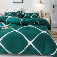Wholesale Bedding Sets Bonenjoy Bed Linen Blue Plaid Simple Style Set King Size Dekbedovertrek Sheet With Pillowcase Queen Kit