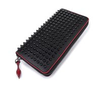 Wholesale Style Red Bottom Panelled Spiked Clutch Women Patent Real Leather Mixed Color Rivets bag Clutches Lady Long Purses with Spikes Men Wallets