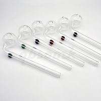 Wholesale QBsomk cm Curved glass pipes Glass Oil Burners Pipes with Different Colored Balancer Water Pipe smoking pipes