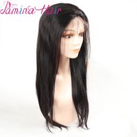 Wholesale Raw Hair Suppliers Human Hair Wigs With Bangs Pre Plucked Long Brazilian Silky Straight Hair Weave Lace Front Wig