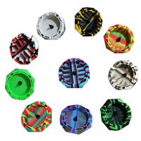 Wholesale Silicone bag Ashtray unbreakable soft rubber quot Diamond Cut Circle Colorful Pattern Ashtrays Home Office Smoking Accessories DHL Free