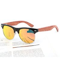 Wholesale Woman Wood Sunglasses Polarized New PC Frame Wooden Legs Fashion Sun Glasses Mens Handmade Eyewear Glasses