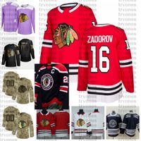 Wholesale 2021 Reverse Retro Nikita Zadorov Chicago Blackhawks Hockey Jerseys Golden Edition Camo Veterans Day Fights Custom Cancer Shirts