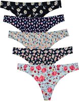 Wholesale Designer Womens Thong Underwear Panties Sexy Mid Waist Briefs Seamless Thongs for Women Lady Floral Print Underpants Lingerie Patterns XS XL