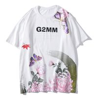 Wholesale 2021 New Aelfric Eden Summer Cotton Tops t Shirts Chinese Style Floral Butterfly Print Men Women Couple Tshirts Unisex Tshirt Eoml