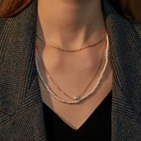 Wholesale Find Me Simple Alloy Three Layer Necklace Imitation Pearl Necklace For Women Fashion Jewelry Accessories