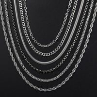 Wholesale Chains mm Mens Stainless Steel Necklace Silver Color Curb Cuban Rolo Wheat Round Box Link Chain Beaded Inch LKN1451