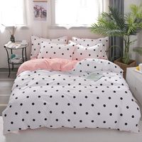 Wholesale denisroom Pink polka dot pattern Bed linens Bedding Sets white duvet cover set girls Sheet Bed set DF85 T200409