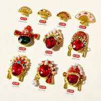 Wholesale nail art chinese opera masks chinese style nail art decorations red color alloy new items nail suppliers