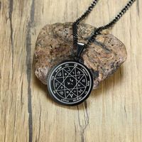 Wholesale Pendant Necklaces King Solomon Guarding Protection Stainless Steel The Seventh Pentacle Of Mars Necklace Men Jewelry1