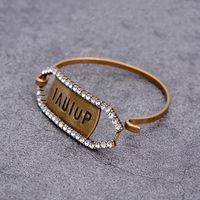 Wholesale hot sale Fashion jewelry Love Bracelt Women dog tag Bangle with diamond Letter Stamps brass material Designer Bracelets pearl