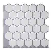 Wholesale Hexagon White Vinyl Sticker Self Adhesive Wallpaper D Peel and Stick Square Wall Tiles for Kitchen and Bathroom Backsplash
