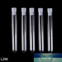 Wholesale 50Pcs Pack x100mm Transparent Laboratory Clear Plastic Test Tubes Vials with Push Caps School Lab Supplies