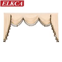 Wholesale Curtain Drapes Thick Chenille Valance Solid Color Curtains Valances For Living Room European Luxury Bedroom Pelmet Swag
