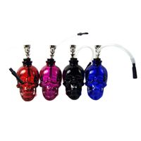 Wholesale New portable filter water pipe small skull stained color glass pipe smoking pipes Environmental protection Smoking accessories
