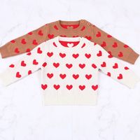 Wholesale INS girls love heart knitted pullover children long sleeve casual pullover Spring new Valentine s Day mother and daughter sweater A5682
