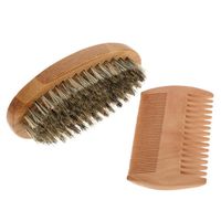Wholesale Soft Bristle Wood Beard Brush Comb Set Men Mustache Comb Kit Beard Hair Comb Set Hairdresser Shaving Groom sqciCV