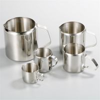 Wholesale Mini Jug Stainless Steel With Handle Pitcher Flower Art Cup Sharp Mouth Barista Tool Coffee Latte Mug jr K2