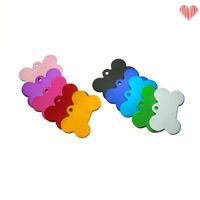 Wholesale 100 Mixed Colors Dog Tag Double Sides Bone Shaped Personalized Dog ID Tags Customized Cat Pet ID Tags Name Phone No ID Card N2