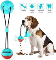 Wholesale Dog Toys Chews Multifunction Chew Squeaking With Suction Cup Doggy Pull Ball For Dogs Cats Cleaning Tooth Dispenser Pet Supplies1