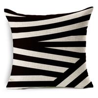 Wholesale Pillow Cover Modern Soft Cotton Linen Fundas Para Cojines Vintage Cushion Cover Black White Stripe Geometry Pattern Case EEF4881