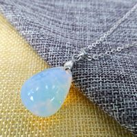Wholesale Pendant Necklaces Natural Stone Clavicle Chain Alloy Opal Drop shaped Birthstone Necklace Banquet Party Women s Clothing Matching Accessorie