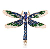 Wholesale Vintage Enamel Dragonfly Brooches for Women Crystal Insect Brooch Pins Fashion Dress Coat Jewelry Accessories Gifts