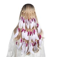 Wholesale 2020 Girls Black Feather Hairbands for Women Festival Bohemian Style Headbands Hair accessories Hair Rope Headwear Hippie