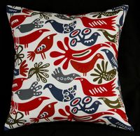 Wholesale EA357 Plain birds Blue Red Green White Grey Gray ivory Printed A grade Cotton Canvas Cushion Cover Pillow Case Custom Size