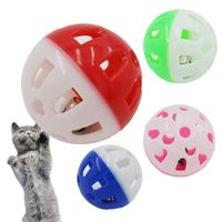 Wholesale Pet Toys Hollow Plastic Pet Cat Colourful Ball Toy With Small Bell Lovable Bell Voice Plastic Interactive Ball Puppy Playing Toys HH9