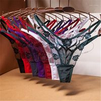 Wholesale Underwear Female Sexy Low Waist Erotic Lingerie Briefs Women Lace Mesh Embroidery Panties Fashion Trend Transparent Hollow Out Sexy Thong