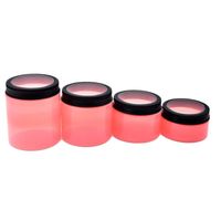Wholesale Frosted Plastic Jars Pink PET cosmetic jar round Bottle storage cans with window aluminum lids for cream mask ml ml ml ml