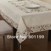 Wholesale Table Cloth Embroidered Classical Linen Cloth Extra Long Embroidery Cover1