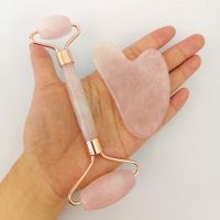 Wholesale Jade Roller Face Massager Slimmer Lift Rose Quartz Natural Stone Crystal Wrinkle Double Chin Remover Health Beauty Skincare Tool