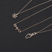 Wholesale Pendant Necklaces I Heart Love You Hand Gestures Sign Language Necklace Dog Cat Heartbeat Wave Snowflake Chain For Women