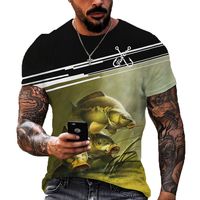 Wholesale Men s and women s D printed tent summer fashion T shirts urban personality trends wild fishermen must have Koi loose large
