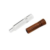 Wholesale Adult Glass Smoke Pipes Suction Nozzle Woodiness Portable Smoking Accessories Walnut Transparent Cigarette Holder High Quality kq J2