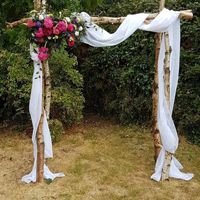 Wholesale Party Decoration Solid Color Terylene Fabric Wedding Arch Draping Voile Arbor Drapes For Outdoor Ceremony Curtains1