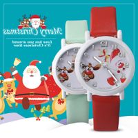 Wholesale DHL Brand PAPHITAK Children Christmas Watch Santa Claus Pattern Kids Quartz Watch Christmas Gift Wristwatches Clock
