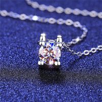 Wholesale Good Valentine s Day Jewelry Necklace Single Diamond Necklace Women s Girl Zircon Necklace