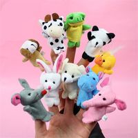 Wholesale 10pcs Baby Stuffed Plush Toy Finger Puppets Tell Story Animal Doll Hand Puppet Kids Toys Children Gift With Animal Group G2