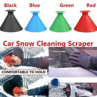 Wholesale DHL Shipping New Magical Window Windshield Car Ice Scraper Snow Remover Cone Shaped Funnel Housekeeping Cleaning Tool Colors RRA1889