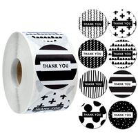 Wholesale 500pcs inch Thank You Black White Seal Label Stickers Wedding Gift Decoration Cake Baking Bag Package Envelope Decor