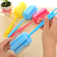 Wholesale Baby Feeding High Grade Clean Sponge Milk Bottles Brush With Handle Cleaning Utensils Brushes Bottle Cleaners H1