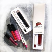 Wholesale 12 color no logo lip kit matt liquid lipstick with lipliner white lip pencil private label long lasting matte lipstick