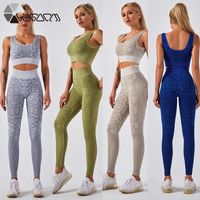 Wholesale Yoga Outfits Seamless Women Set Sports Bra Fitness Snake Pattern Leggings Suit Tracksuit Gym Clothes Sportwear