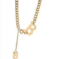 Wholesale Chains Get Size B Goddess Luxury Gold Color Necklace Luxe Fashion Jewelry Stainless Steel For Women