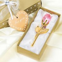 Wholesale Romantic Wedding Gifts Multicolor Crystal Rose Favors With Colorful Box Party Favors Baby Shower Souvenir Ornaments For Guest GGB3644