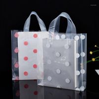 Wholesale Gift Wrap Large Polka Dot White Red Packaging Bag Thick Boutique Clothing Plastic Clear Personalized Dot1