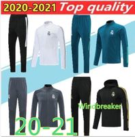 Wholesale real black madrid soccer jacket tracksuit windbreaker real madrid adult full zipper jackets sportswear size s2xl